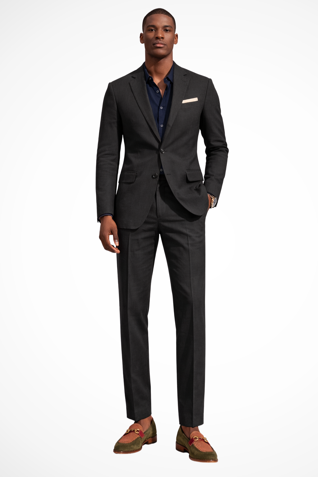 Men Notch Lapel Single Breasted Linen Summer Wedding Suit