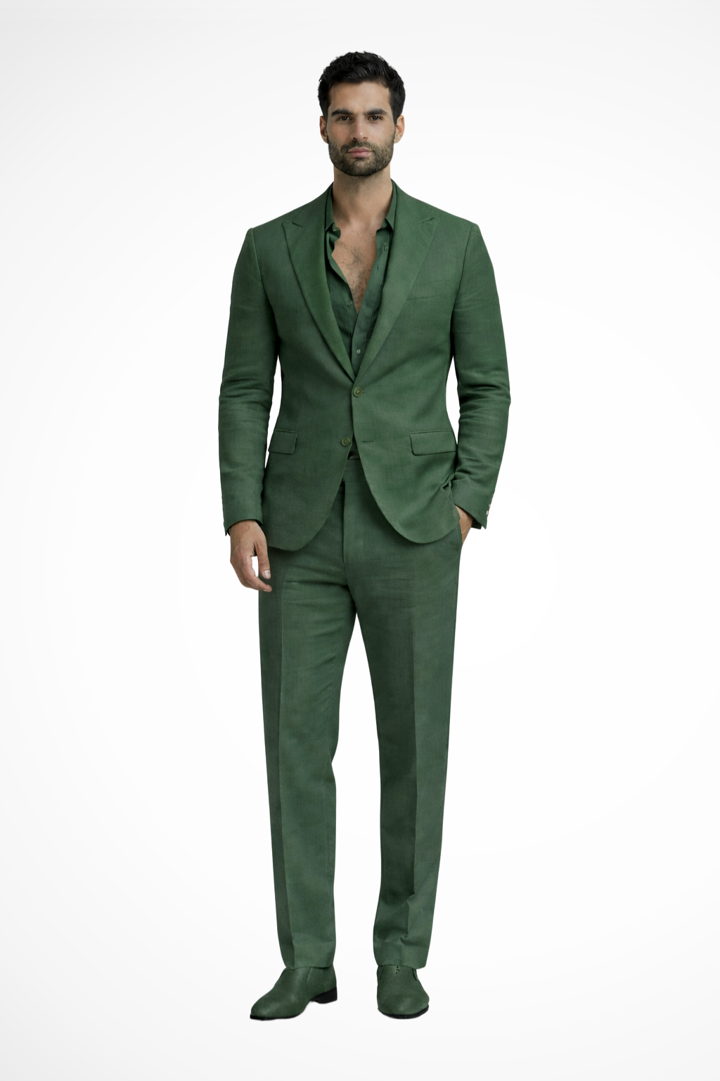 Men Relaxed Fit Linen Summer Wedding Guest Suit