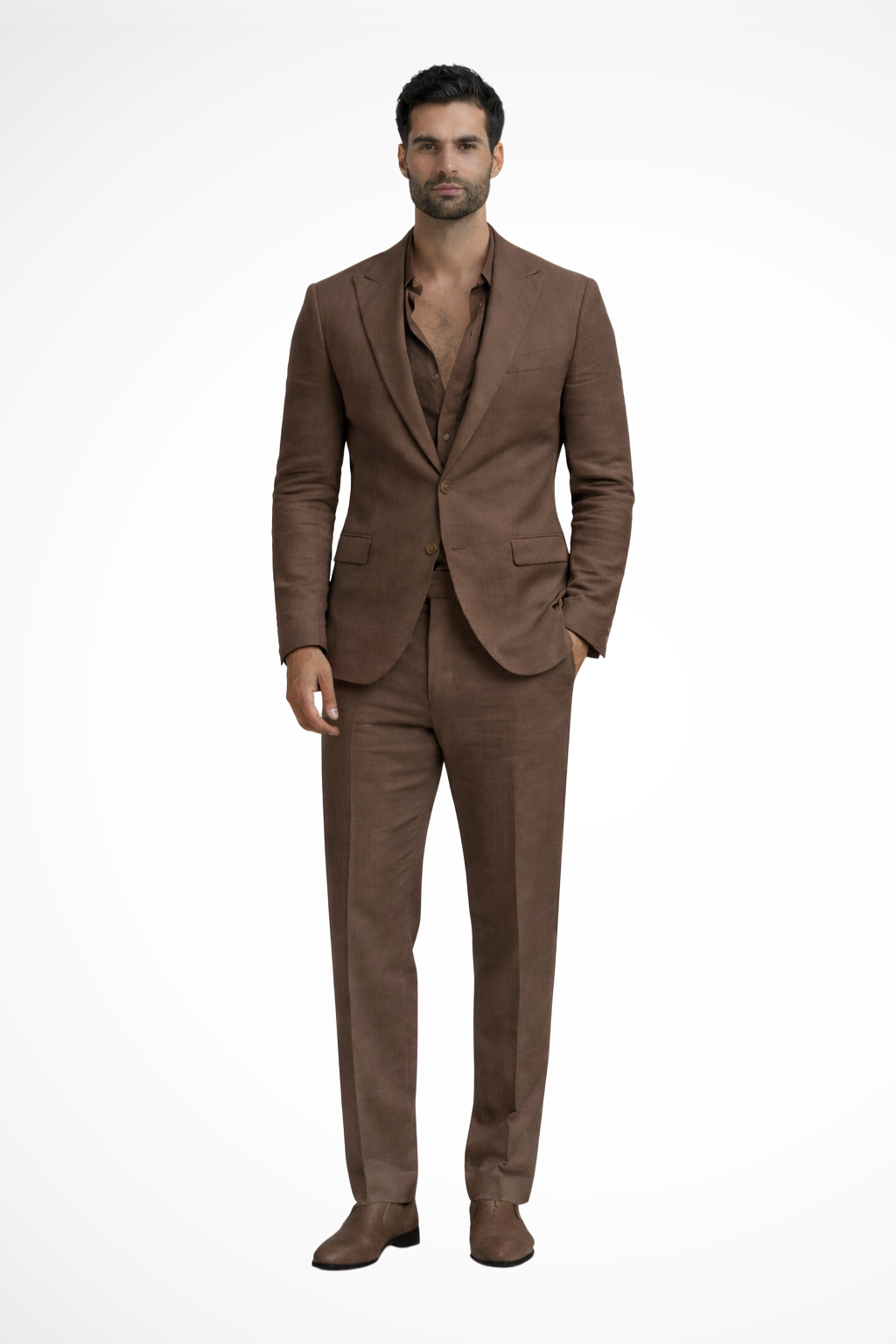 Men Relaxed Fit Linen Summer Wedding Guest Suit