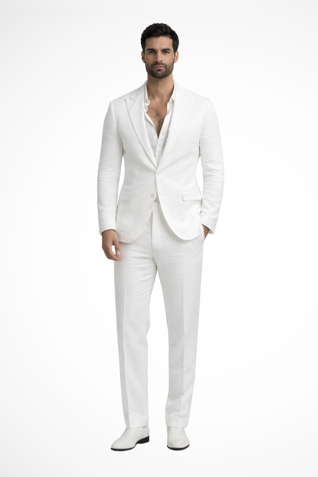 Men Relaxed Fit Linen Summer Wedding Guest Suit
