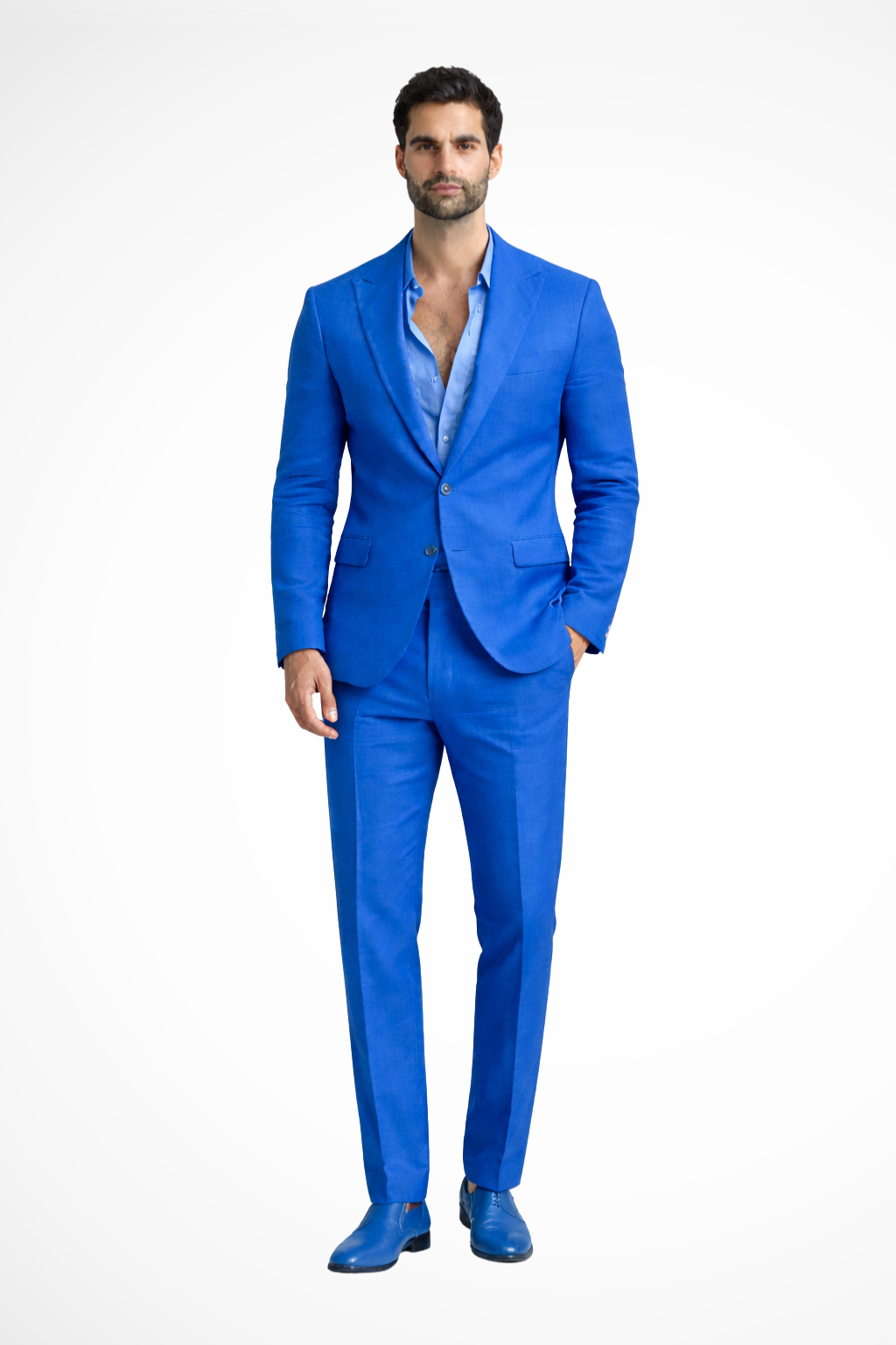 Men Relaxed Fit Linen Summer Wedding Guest Suit