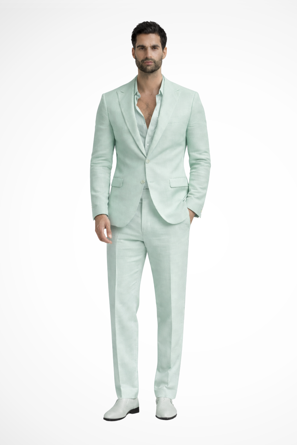 Men Relaxed Fit Linen Summer Wedding Guest Suit