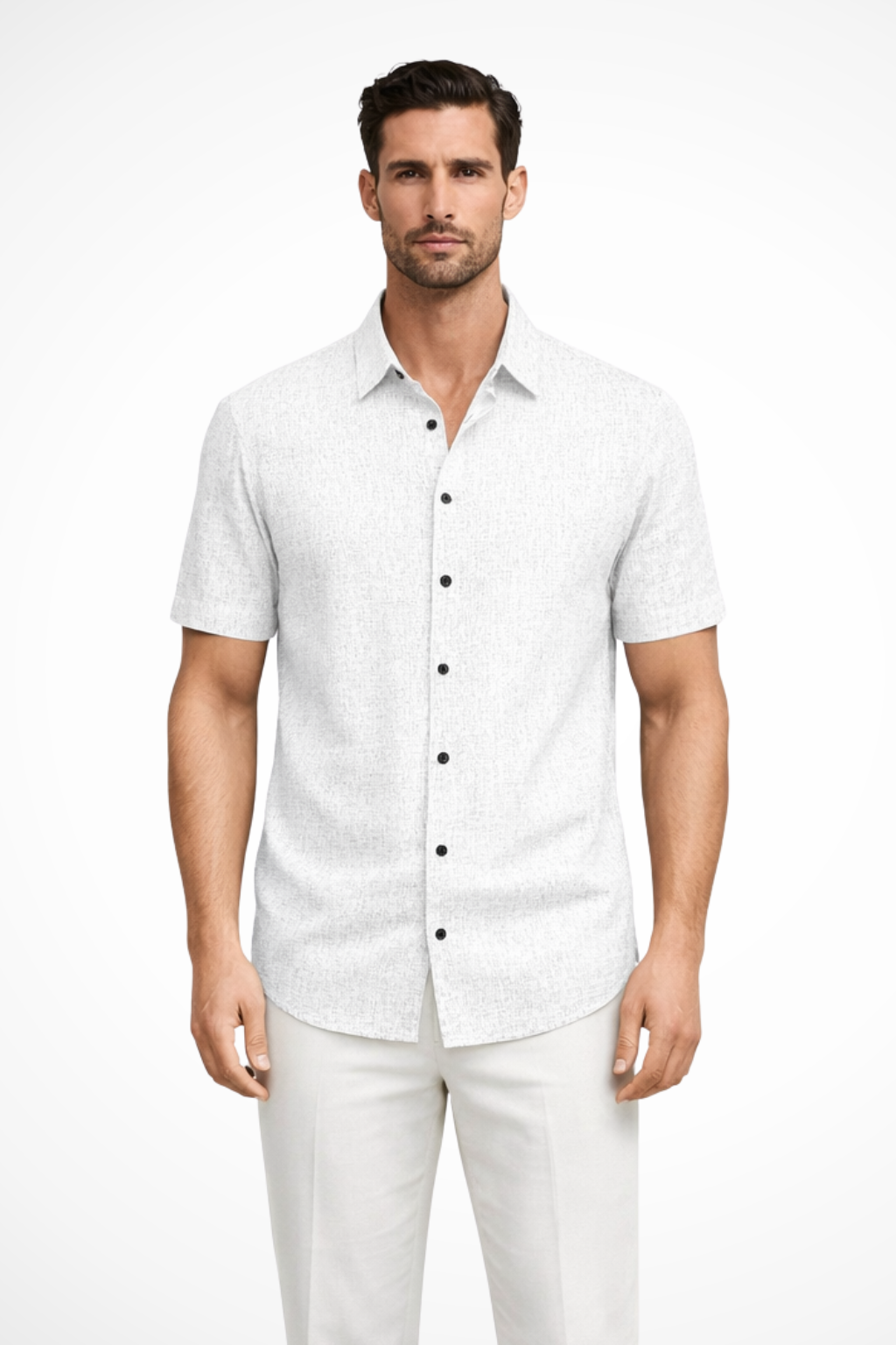 Men Short Sleeve Button Down Summer Shirt
