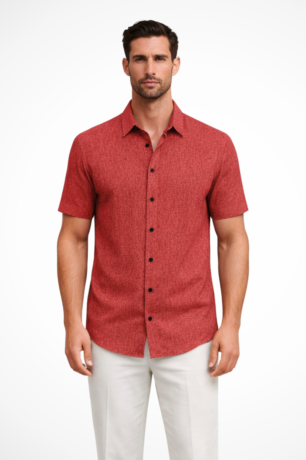 Men Short Sleeve Button Down Summer Shirt