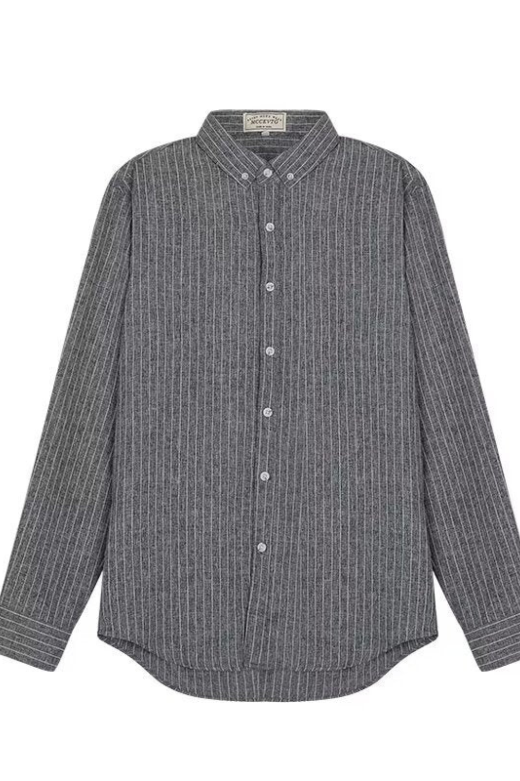 Men Striped Long Sleeve Button Down Formal Shirt