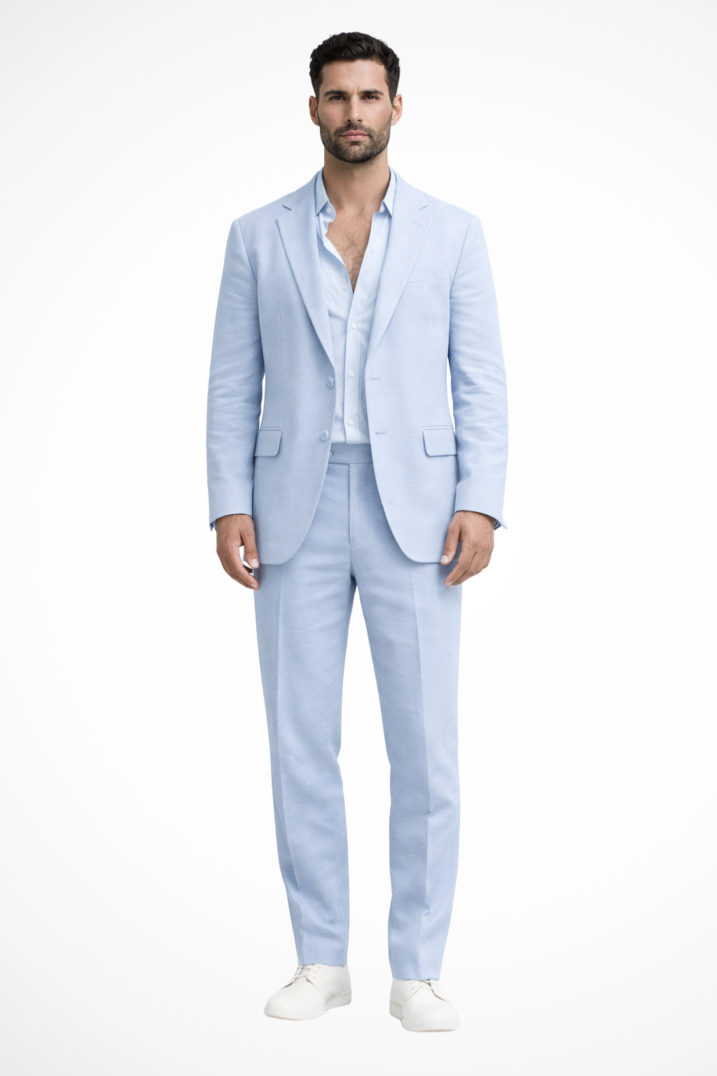 Men Relaxed Fit Linen Summer Wedding Guest Suit